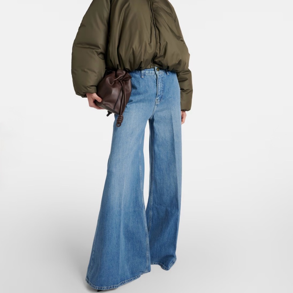Frame The Pixie extra wide leg jeans blue size  25